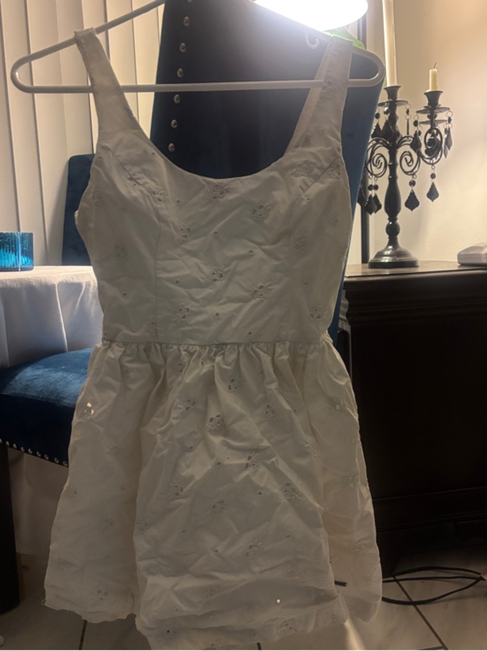 Abercrombie & Fitch White Eyelet Mini Dress